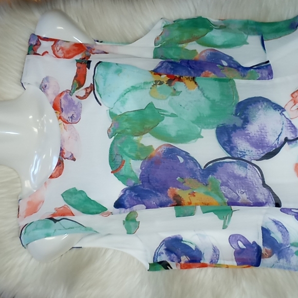 DKNY Crepe Floral Midi Dress - Picture 9 of 13